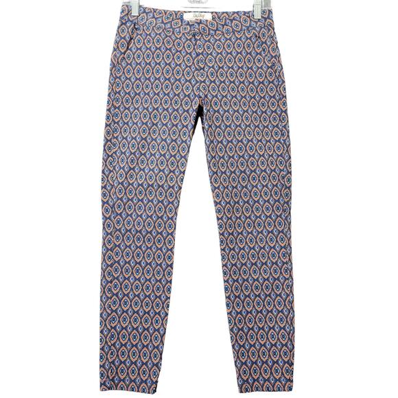 BeBop Blue Floral Pants Stretch Y2k Skinny Chino Zip Womens Pants Size 9 Juniors - Picture 1 of 13